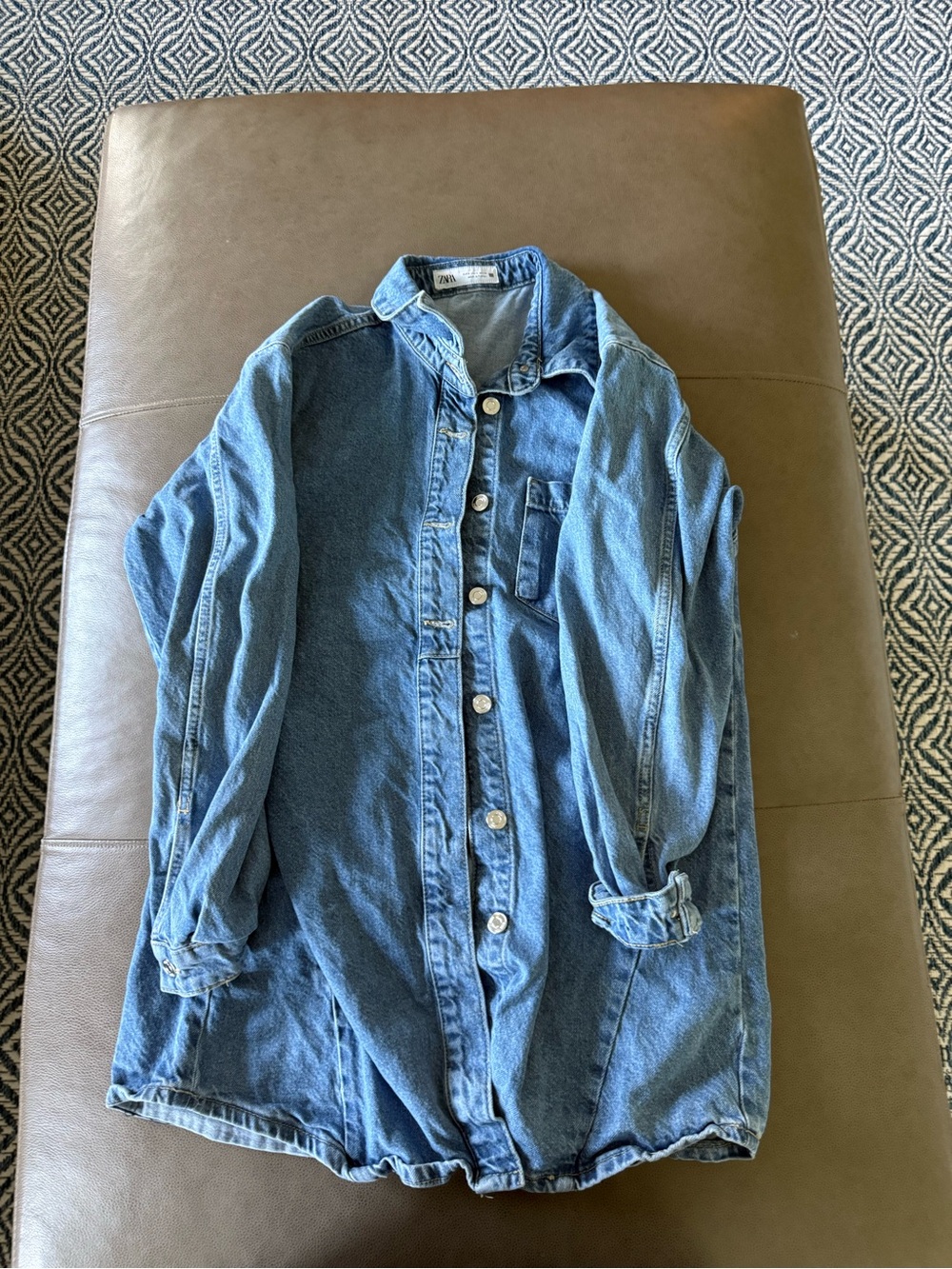 Zara Light Blue Denim Shirt Jacket
